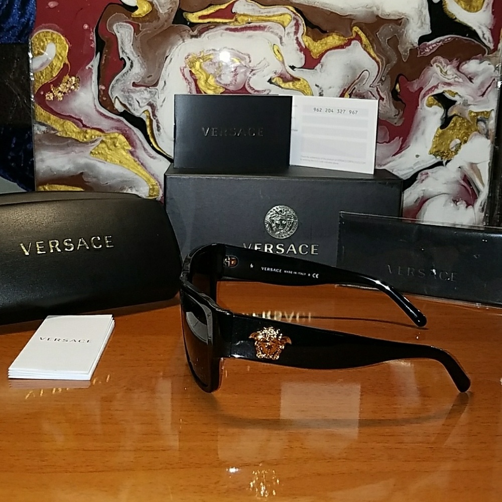 NWT Authentic Mens Versace Square Sunglasses - Picture 2 of 6